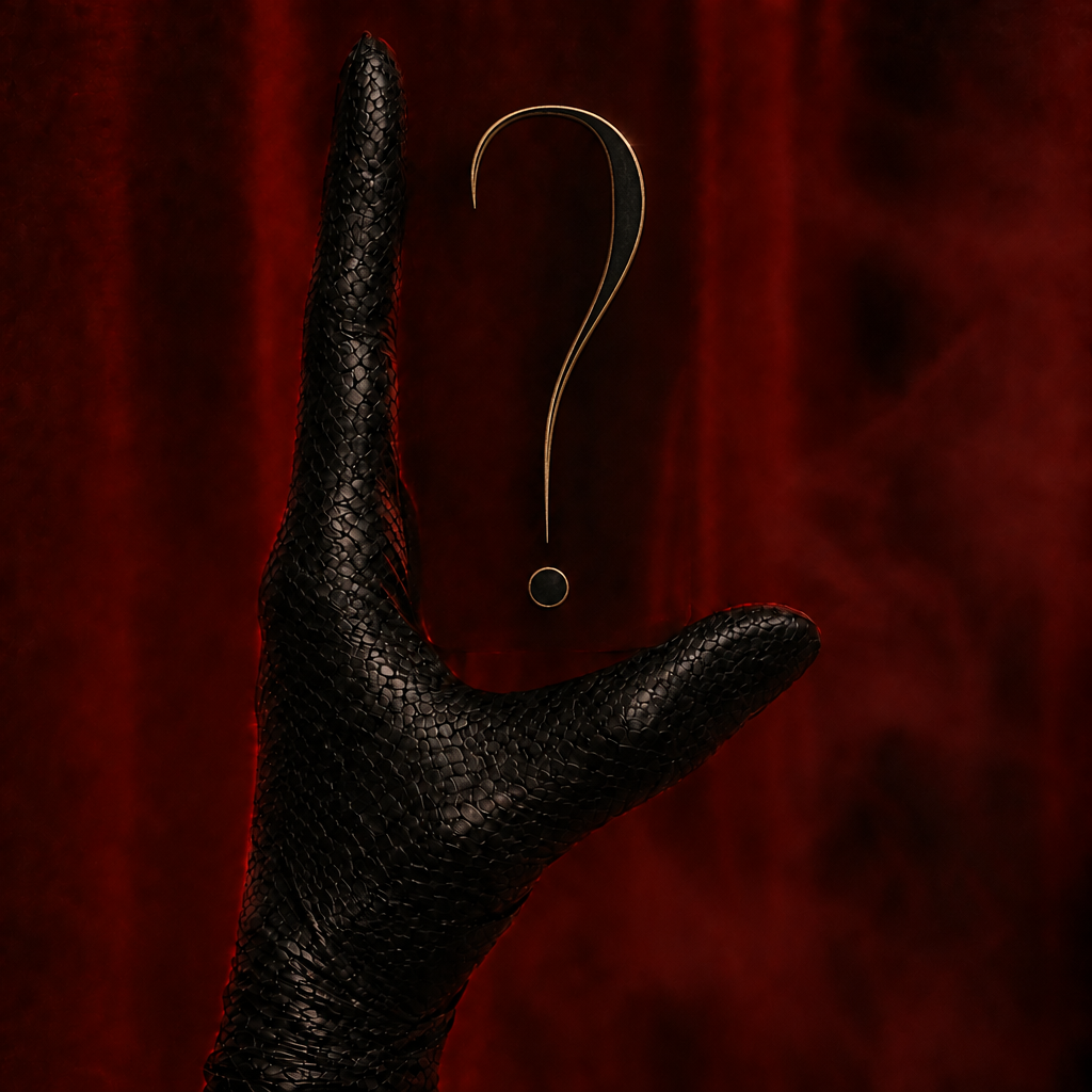Fragezeichen im American-Horror-Story-inspirierten Stil